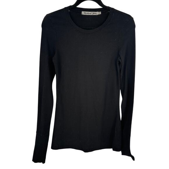 Michael Stars Black Crewneck Long Sleeve Tee Casual Winter Workwear One Size - Picture 1 of 8